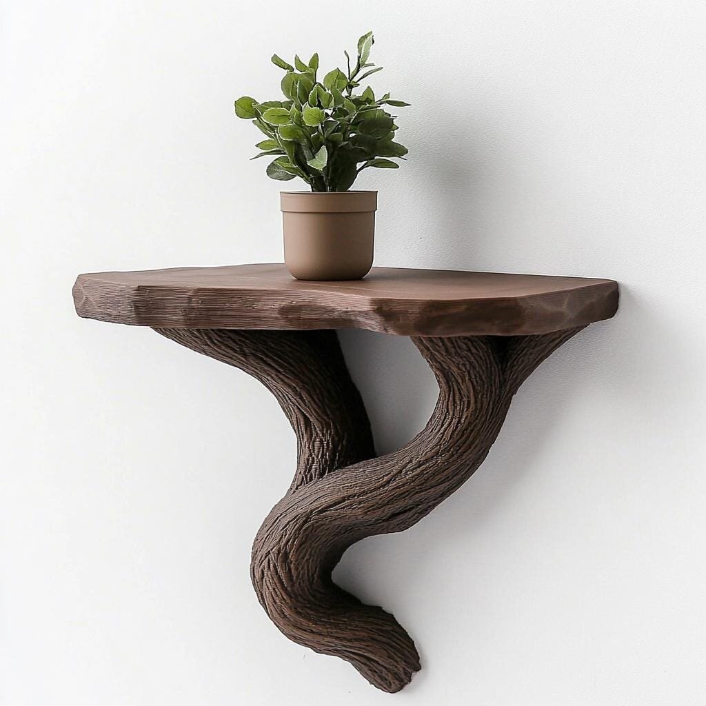 3D-gedrucktes Baum-und-Ranken-Wandregal