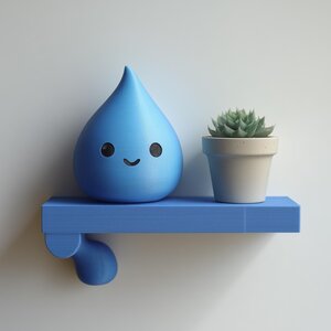 3D-gedrucktes Wassertropfen-Wandregal