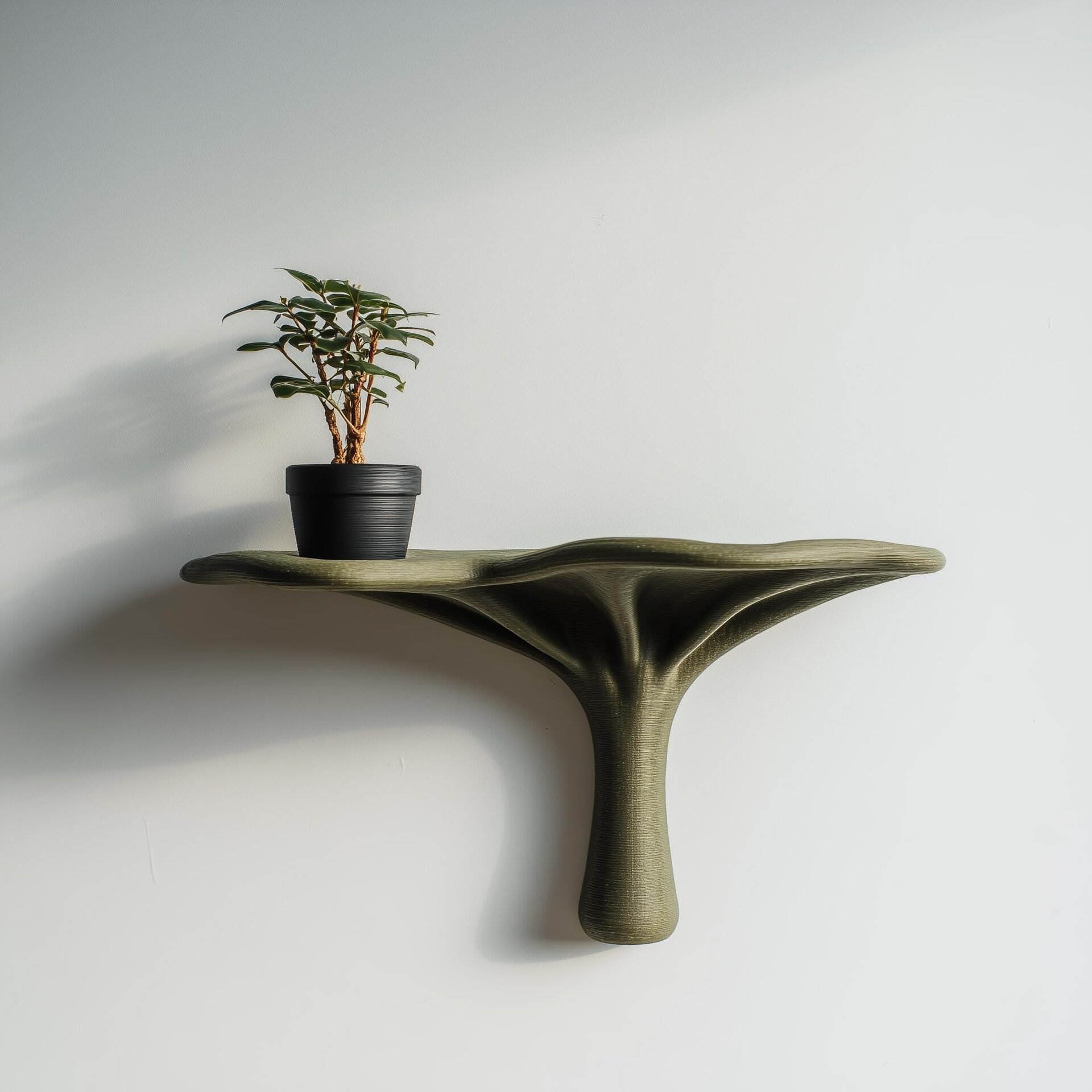 3D-gedrucktes naturinspiriertes Wandregal | Baumform-Ablage