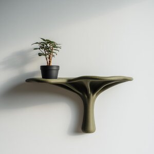 3D-gedrucktes naturinspiriertes Wandregal | Baumform-Ablage