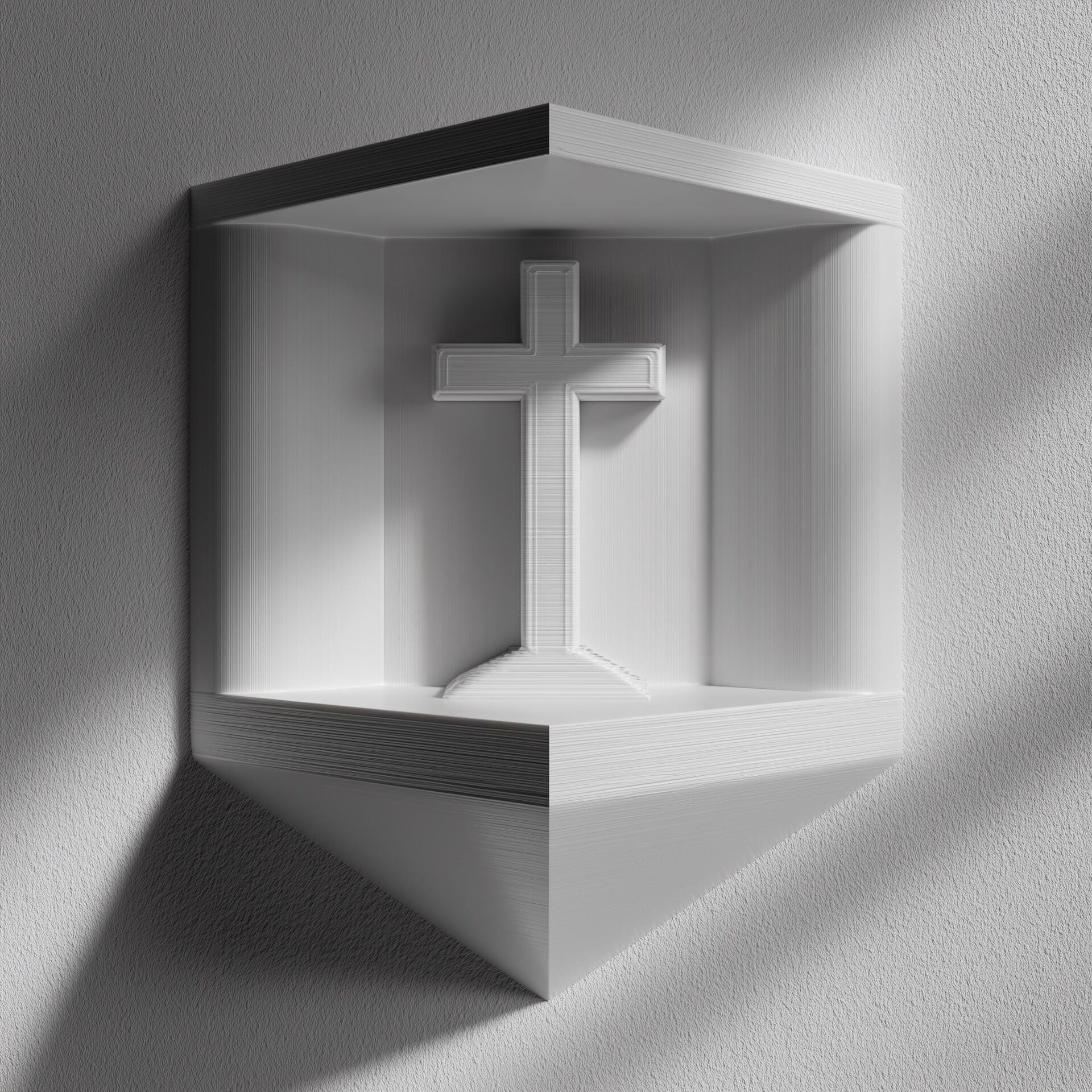 3D-gedrucktes Kreuz-Gebetsnischen-Wandregal