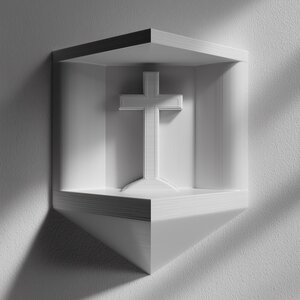 3D-gedrucktes Kreuz-Gebetsnischen-Wandregal
