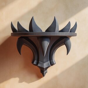 3D-gedrucktes Gothic-Flammen-Wandregal