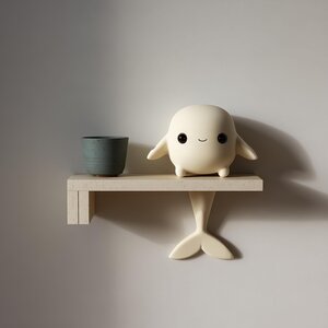3D-gedrucktes Wal-Figur-Wandregal
