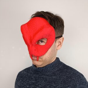 3D-gedruckte Schlangendämon-Maske | Reptilienartige Cosplay-Requisite