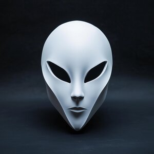 3D-gedruckte minimalistische Alien-Cosplay-Maske
