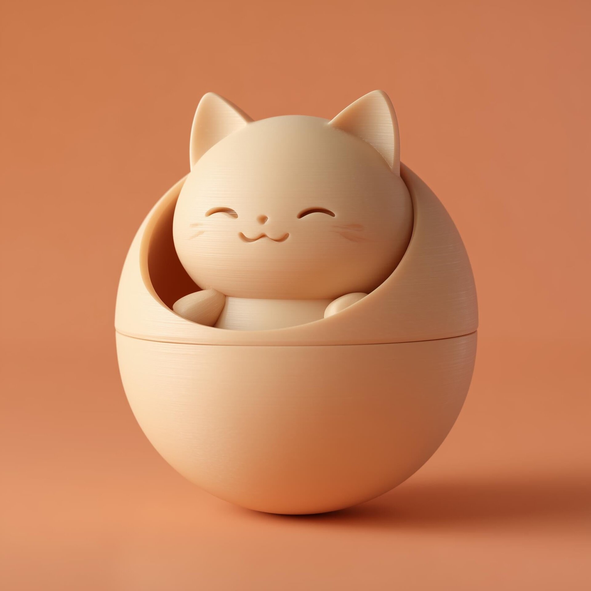 3D-gedruckte Kawaii-Katzenkugel-Gedenkurne