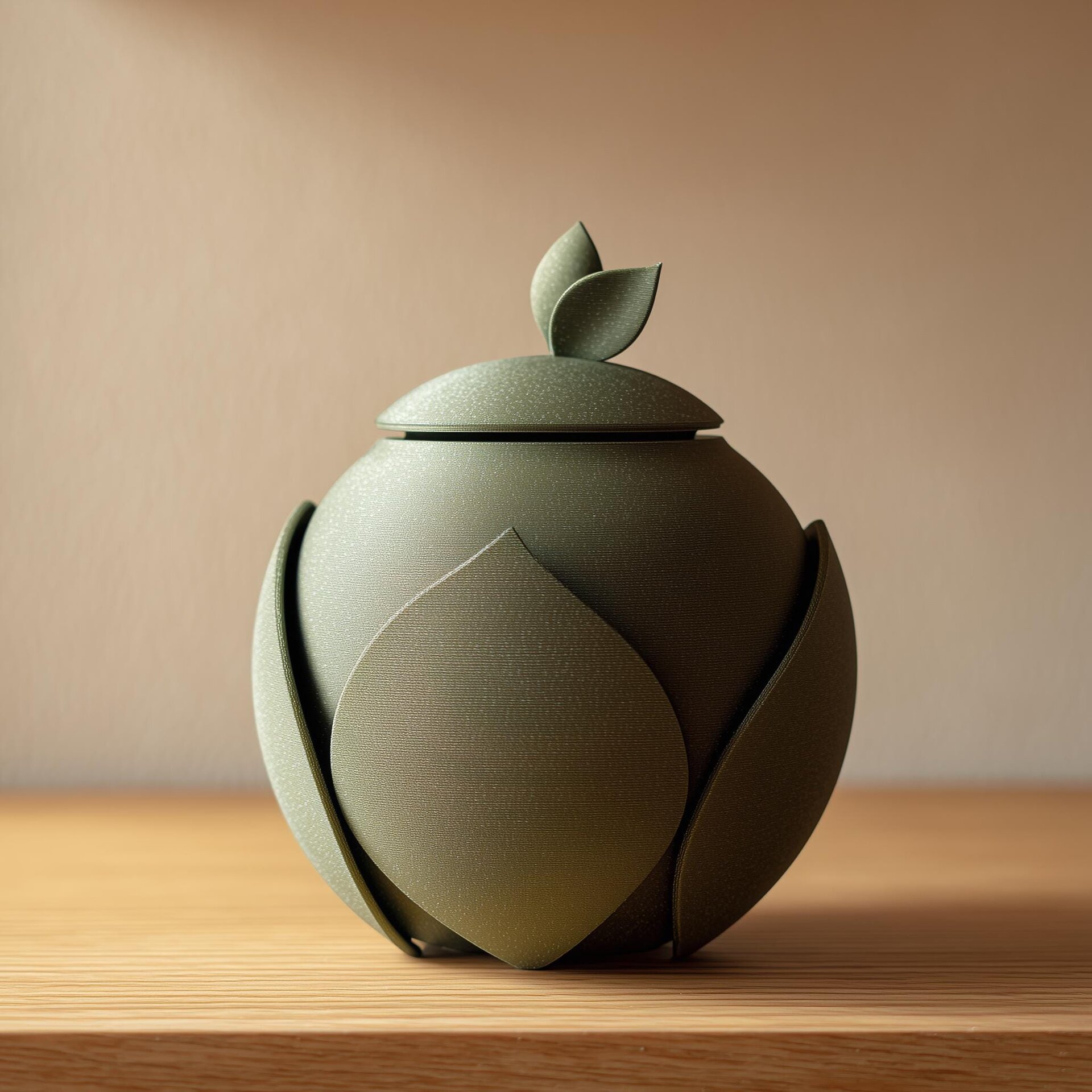 Botanische Haustier-Gedenkurne | 3D-gedrucktes Blattdesign
