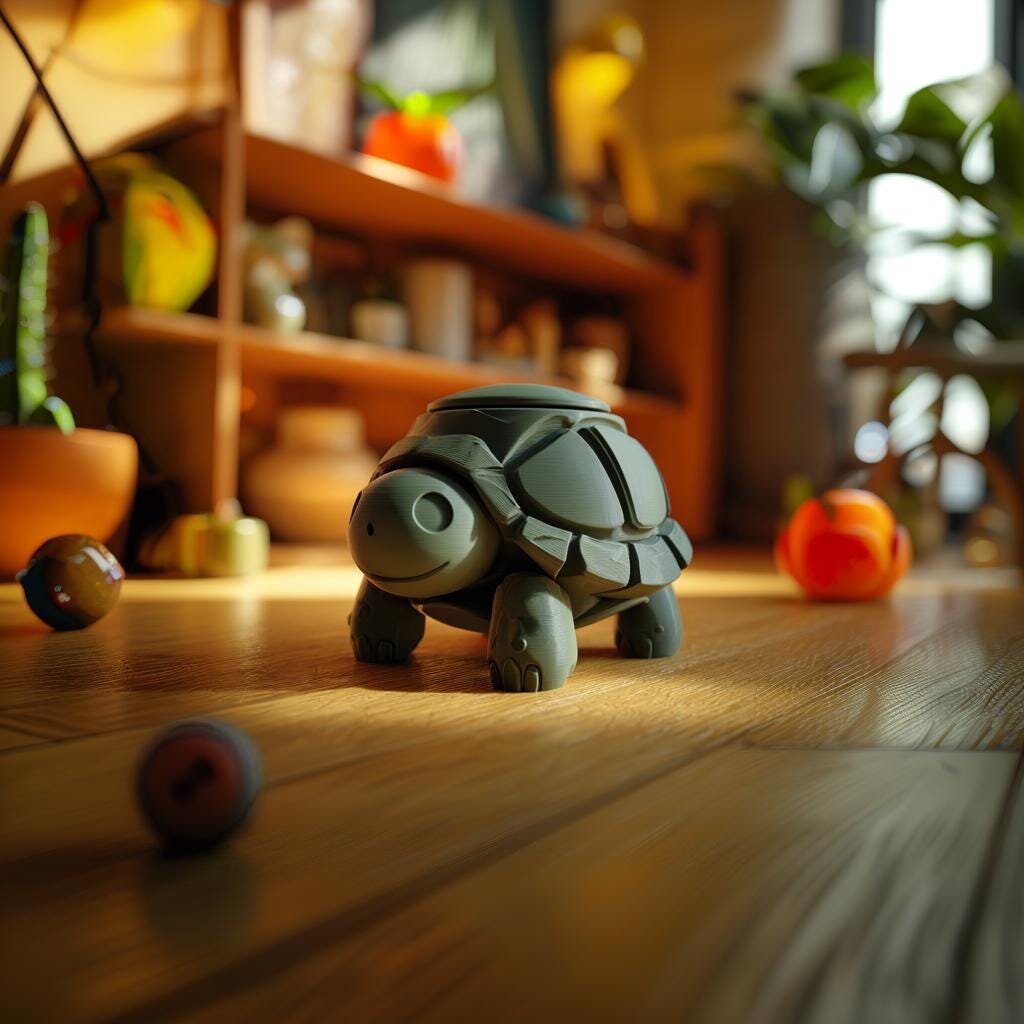 Schildkröten-Gedenkurne mit Deckel | 3D-gedrucktes Erinnerungsstück