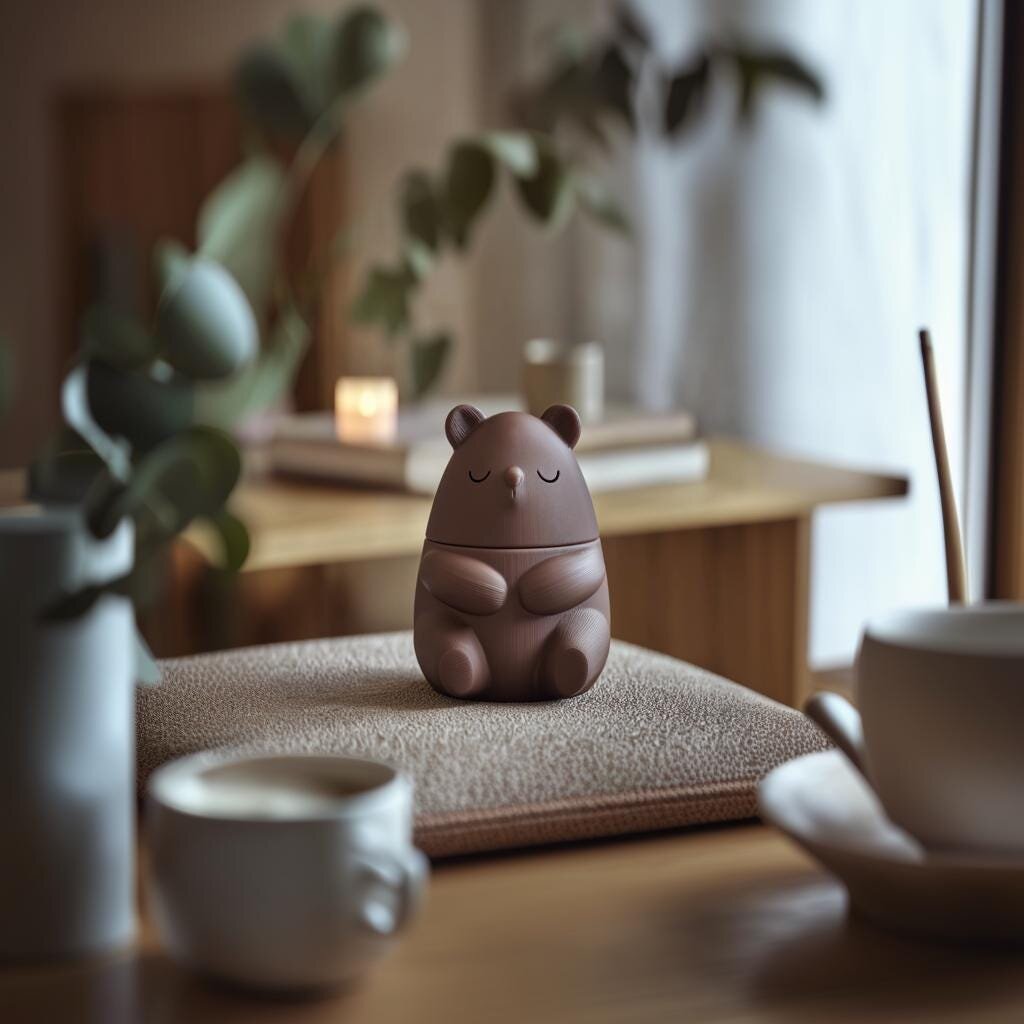 3D-gedruckte schlafende Bären-Gedenkurne