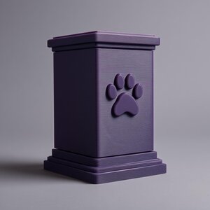 3D-gedruckte Pfotenabdruck-Box-Gedenkurne