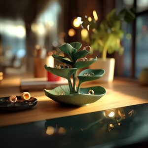 Botanischer Schmuckhalter | 3D-gedruckte Blatt-Ringschale