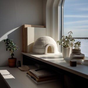 3D-gedruckte texturierte Iglu-Regaldeko