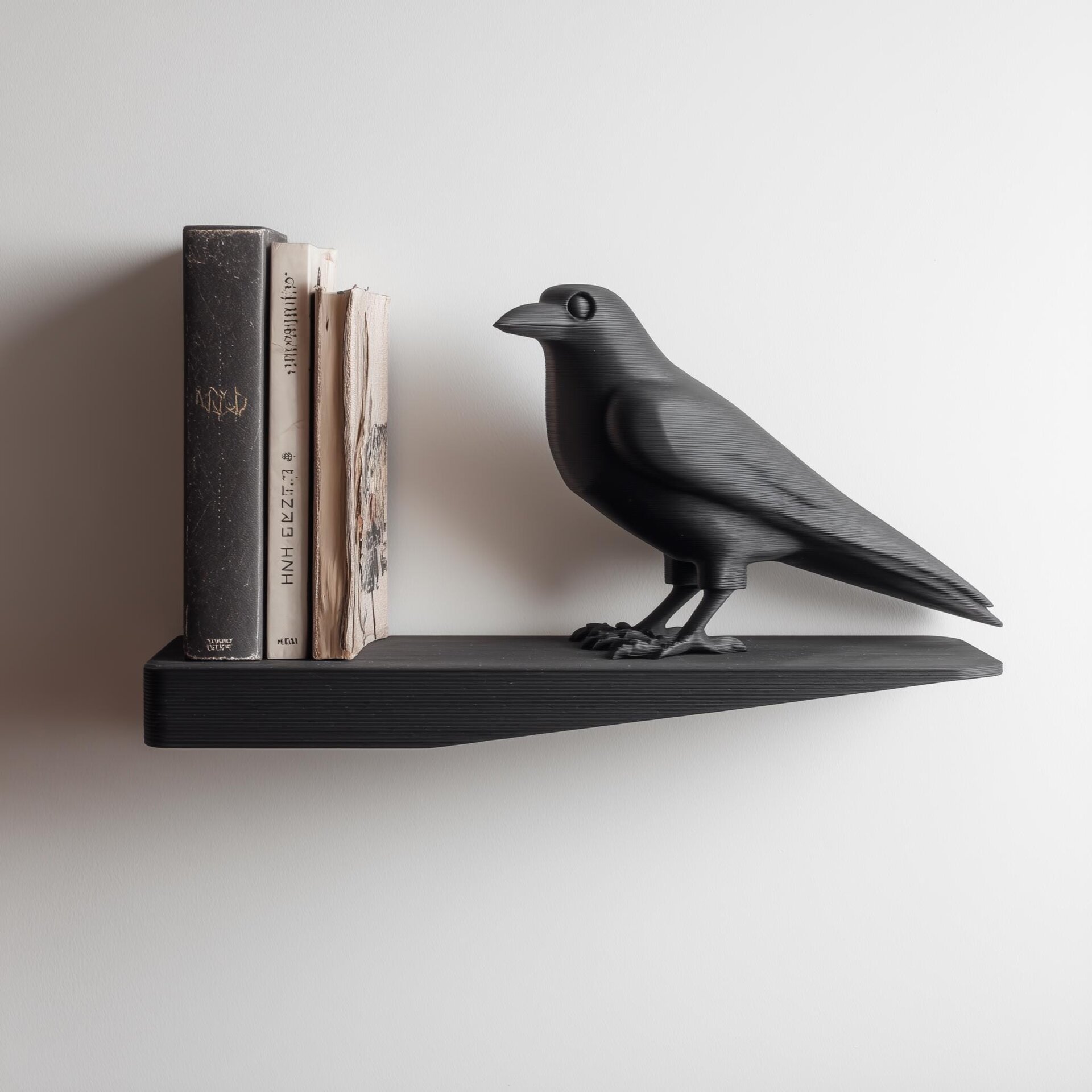 3D-gedrucktes Raben-Wandregal