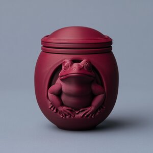 3D-gedruckte Frosch-Gedenkurne | Plastisch geformtes Haustier-Erinnerungsstück