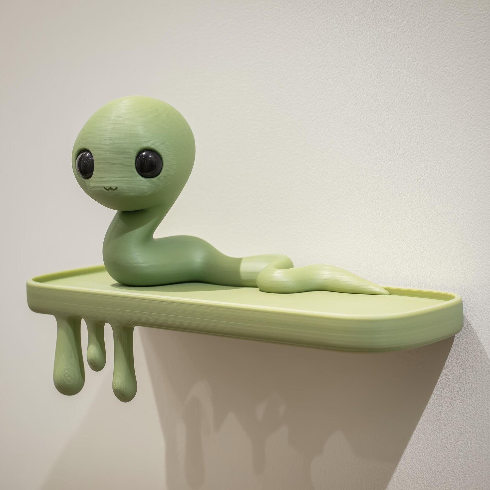 3D-gedrucktes Wandregal mit Schlangenkreatur
