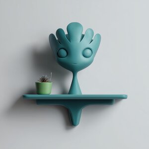 3D-gedrucktes Fantasy-Kreatur-Wandregal | Ablagebrett mit Charakterfigur