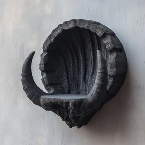 3D-gedrucktes Halbmond-Horn-Wandregal