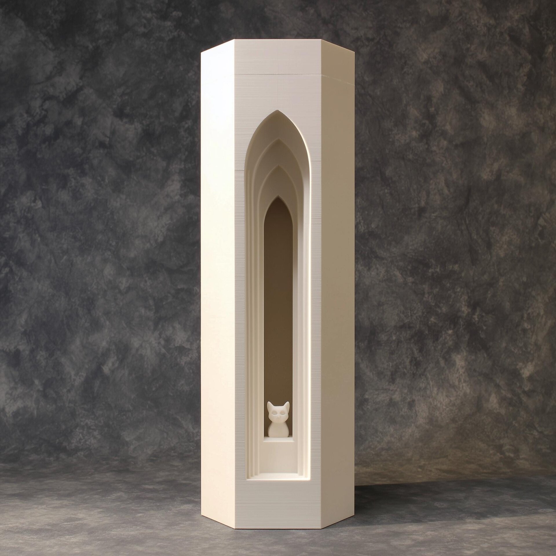 3D-gedruckte Gothic-Katzenturm-Gedenkurne | Bogen-Erinnerungsstück