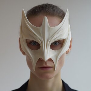 3D-gedruckte gehörnte futuristische Maske | Individuell anpassbares Cosplay-Gesichtsstück