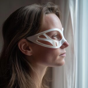 3D-gedruckte minimalistische Kontur-Augenmaske | Futuristisches Cosplay-Gesichtsstück