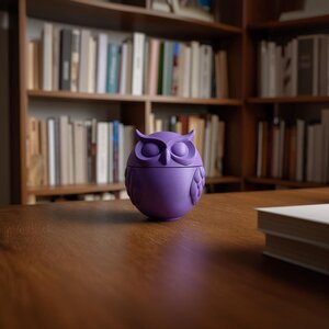 3D-gedruckte minimalistische Eulen-Gedenkurne