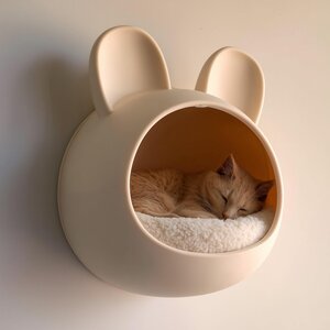 3D-gedruckte Hasen-Katzen-Wandhöhle | Schwebendes Haustierbett