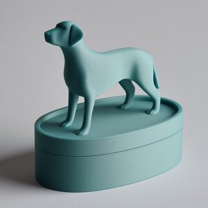 3D-gedruckte ovale Hundefigur-Gedenkurne