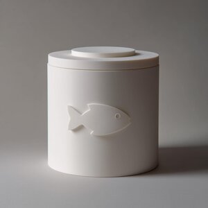 3D-gedruckte Fischemblem-Gedenkurne