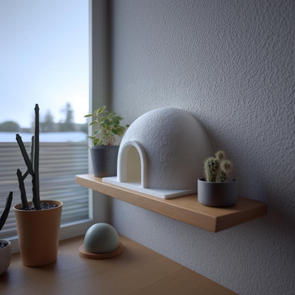 3D-gedrucktes minimalistisches Iglu-Kuppel-Dekor | Deko-Objekt für drinnen