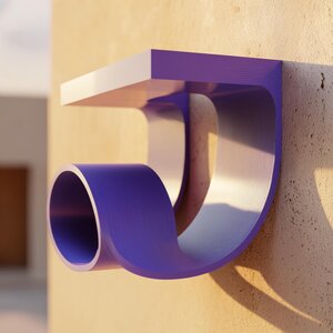 3D-gedrucktes Modern-Loop-Wandregal | Gerundetes Ablagebrett