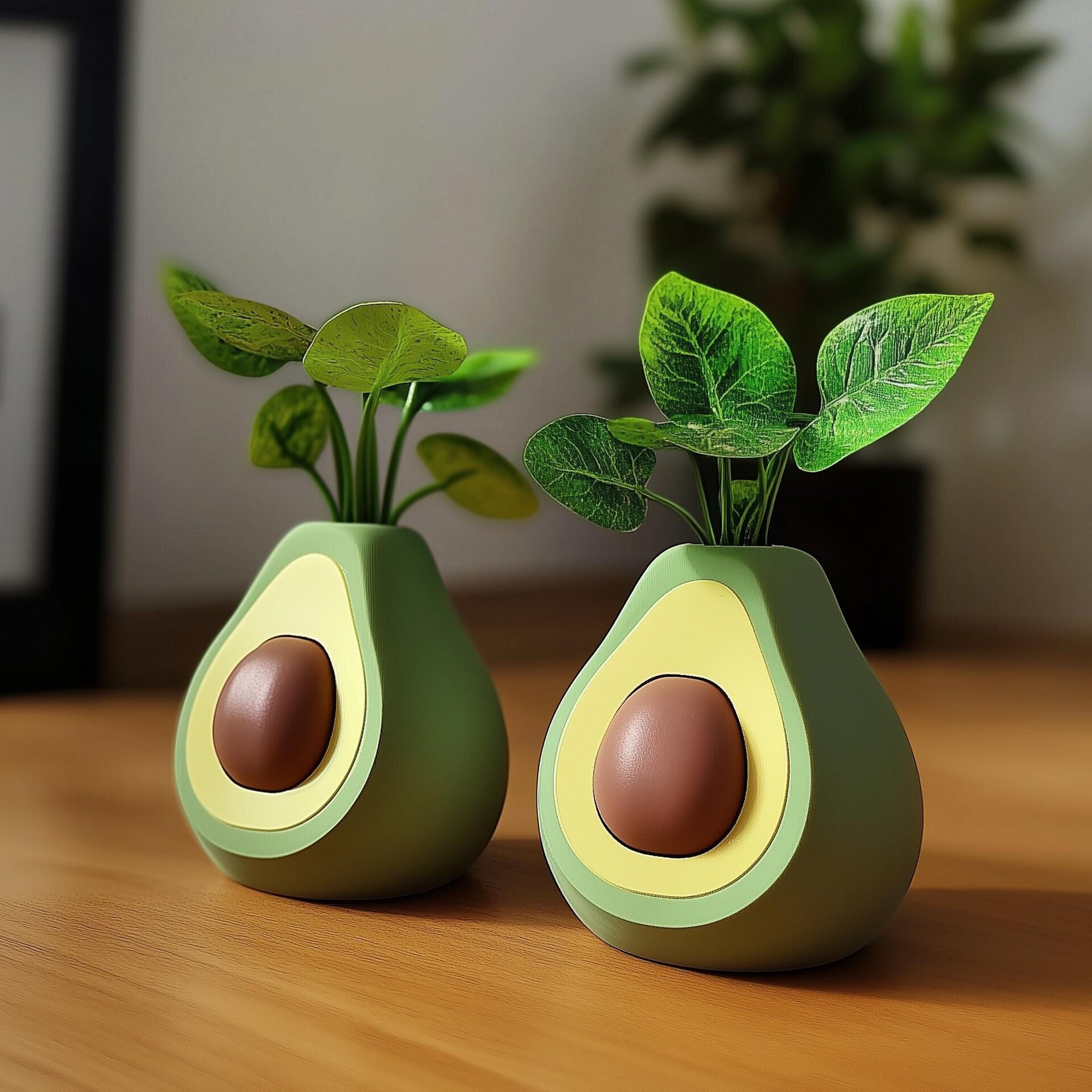Niedlicher Avocado-Blumentopf | Schreibtisch-Organizer | Echter Pflanzenhalter