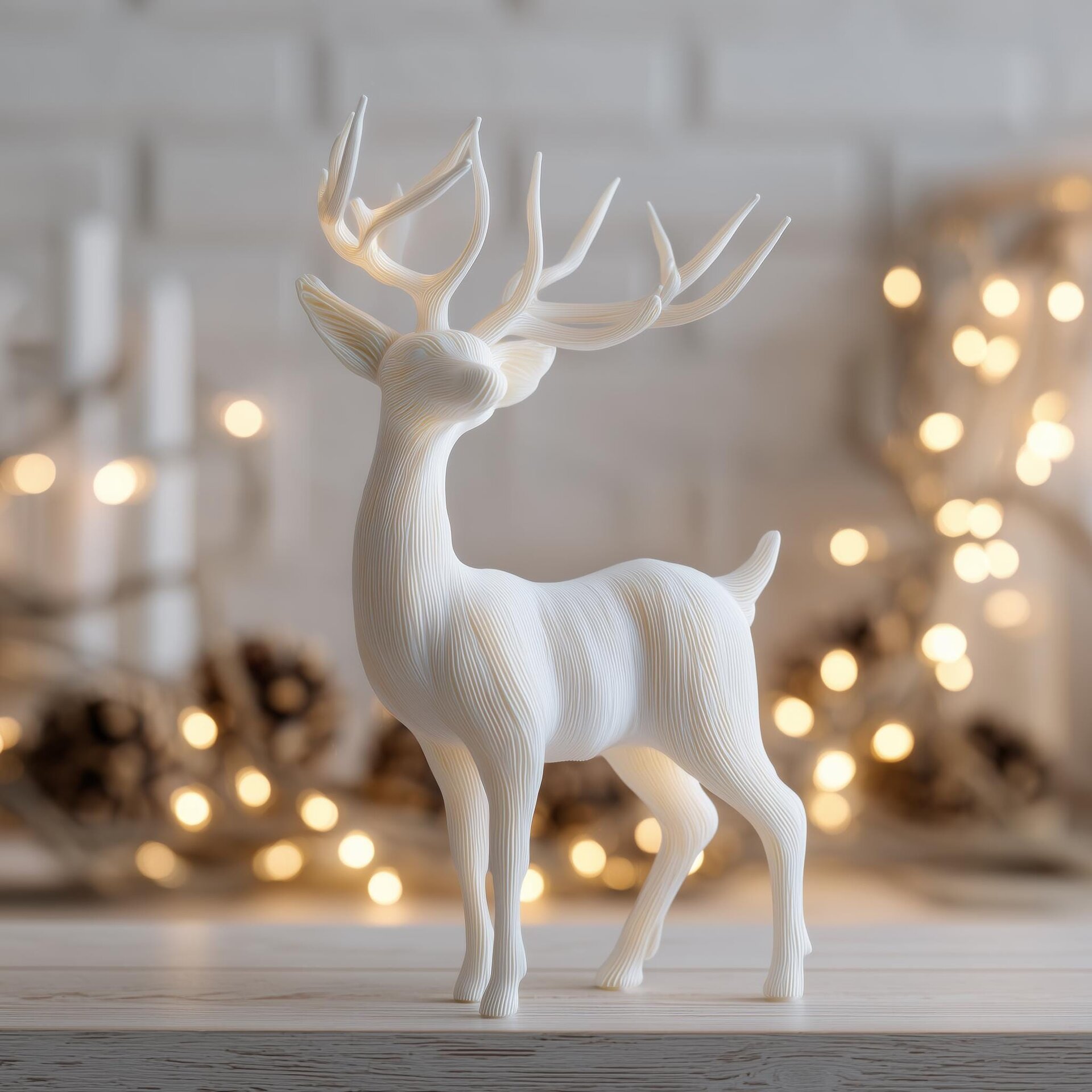 3D-gedruckte Hirsch-Skulptur mit Geweih