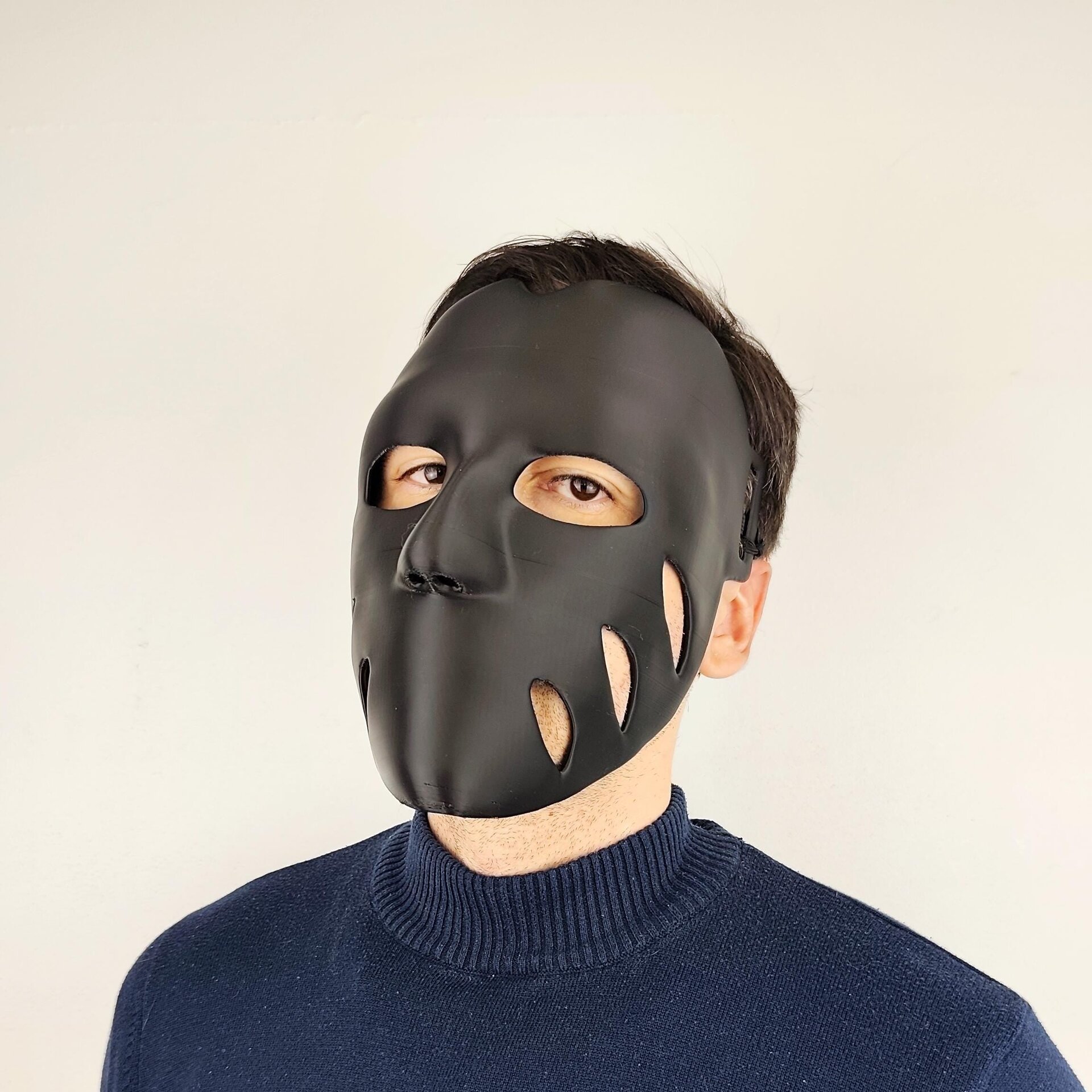 3D-gedruckte schwarze Horror-Cosplay-Maske