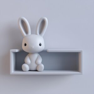 3D-gedrucktes Hasen-Wandregal