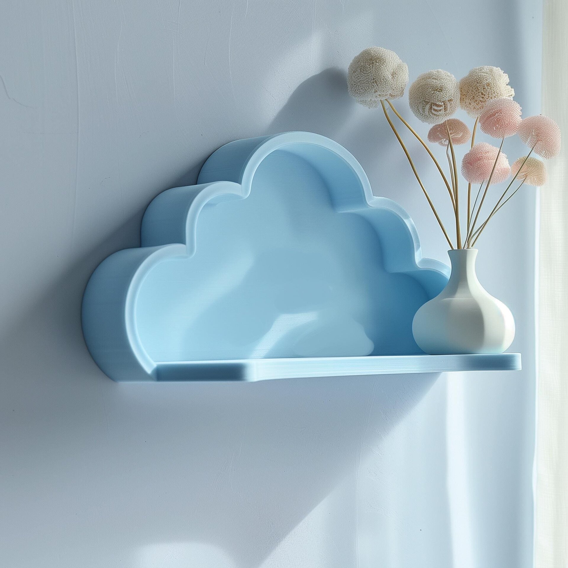 3D-gedrucktes Wolken-Wandregal