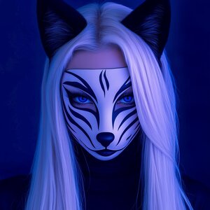 3D-gedruckte Kitsune-Vollmaske | Fuchsgeist-Kostümrequisit