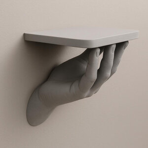 3D-gedrucktes Hand-Wandregal | Surreale schwebende Ablage
