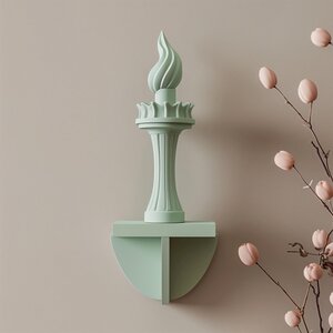3D-gedruckte Freiheitsfackel-Wandskulptur