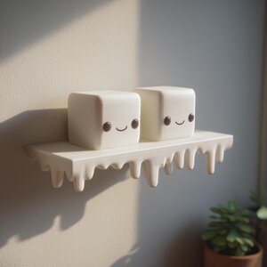 3D-gedrucktes Marshmallow-Tropf-Wandregal