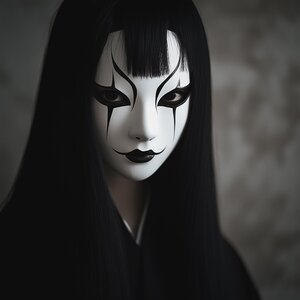 3D-gedruckte Onryo-Geistermaske | Requisite der japanischen Folklore