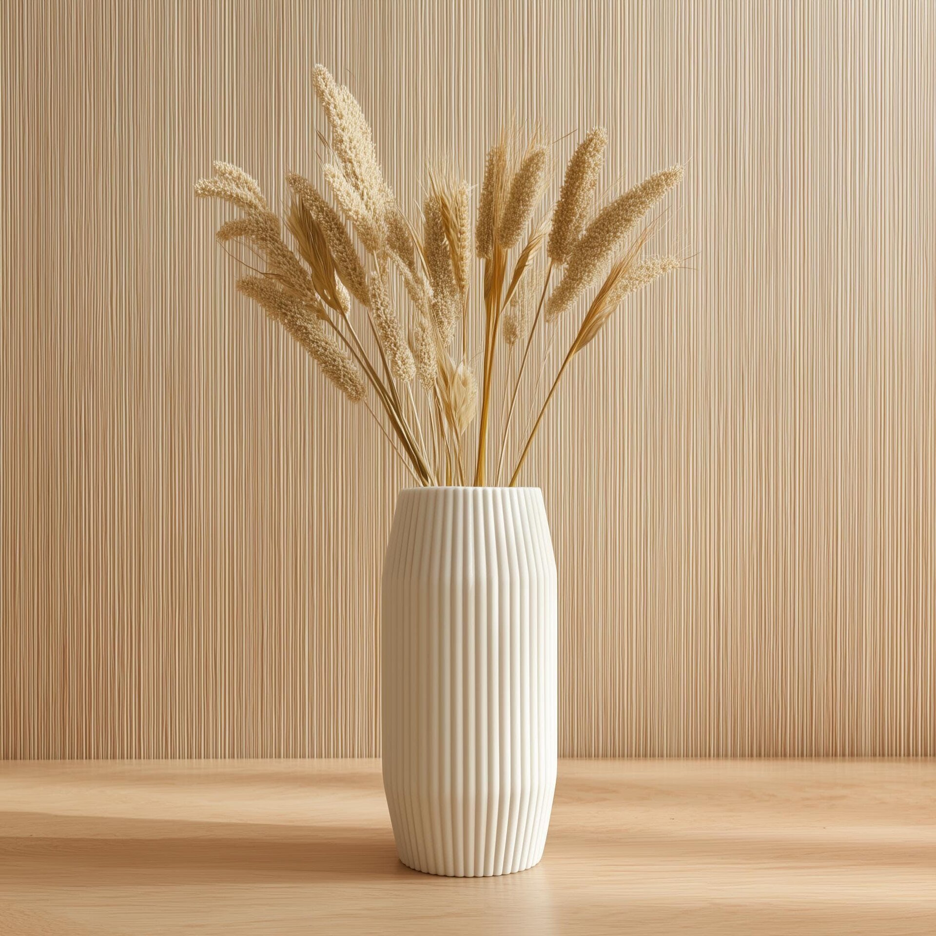 3D-gedruckte gerippte Trockenblumenvase