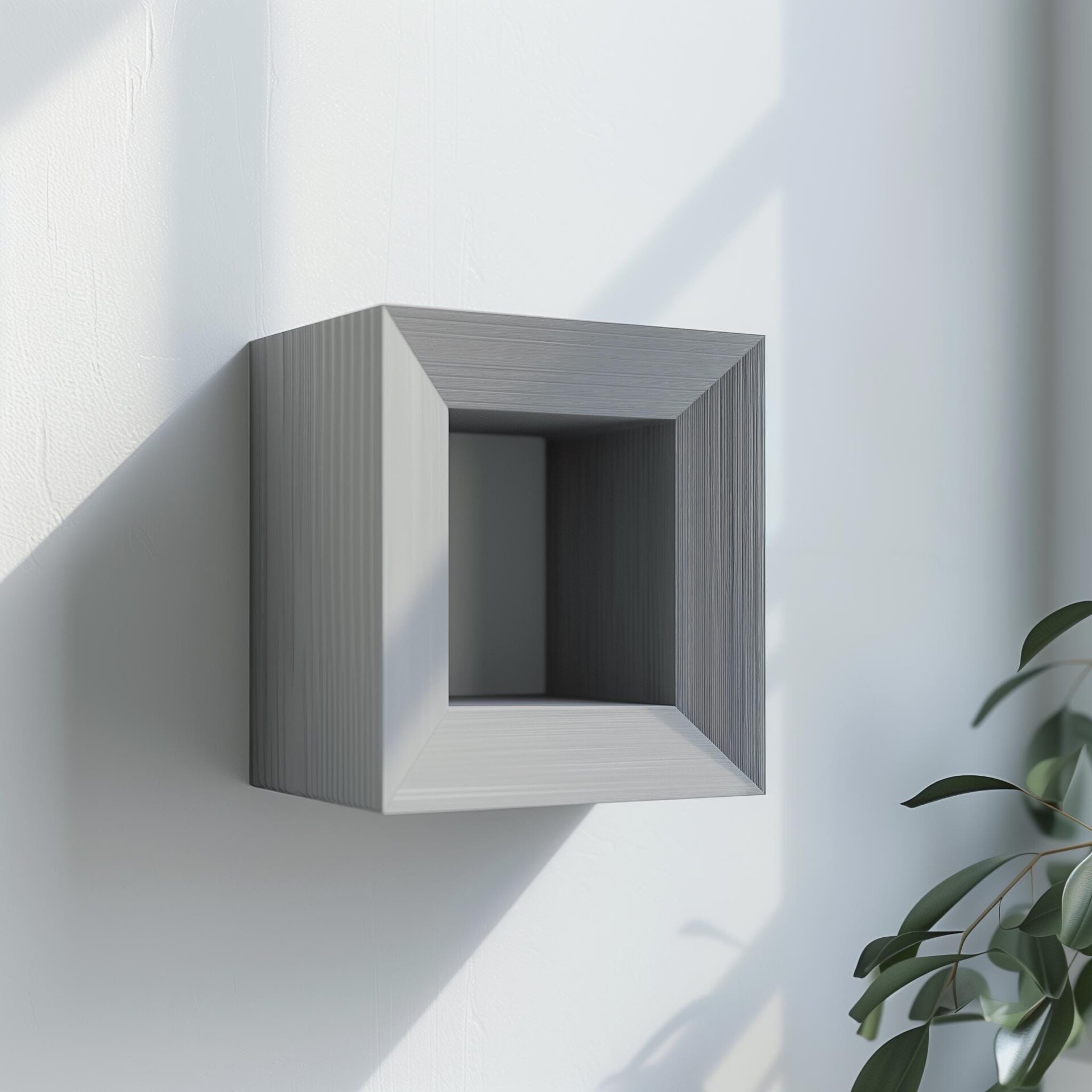 3D-gedrucktes Wandregal mit quadratischem Rahmen