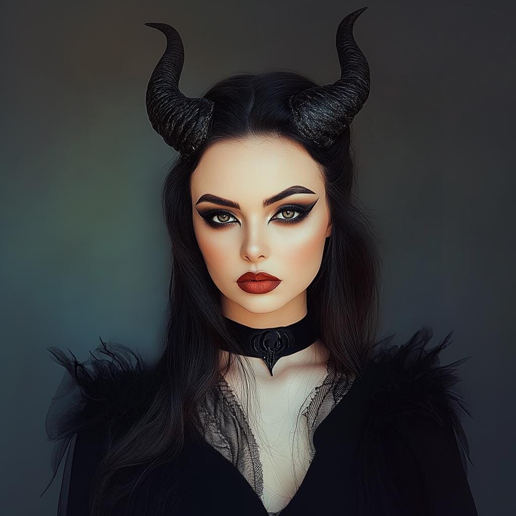 Gothic-Schwarze-Dämonenhörner-Set | 3D-gedrucktes Stirnband-Paar