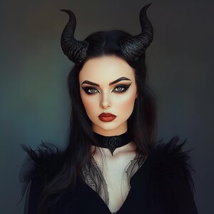 Gothic-Schwarze-Dämonenhörner-Set | 3D-gedrucktes Stirnband-Paar