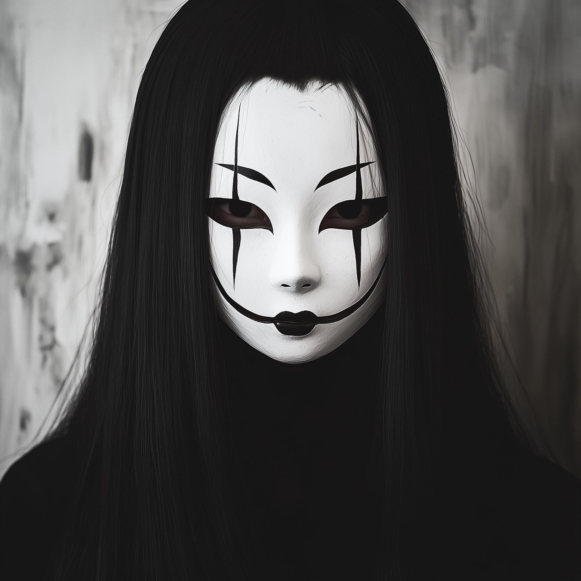 Japanische Geistermaske | Horror-Cosplaymaske | Gruselige Theater-Phantommaske