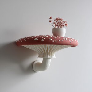3D-gedrucktes Amanita-Pilz-Wandregal