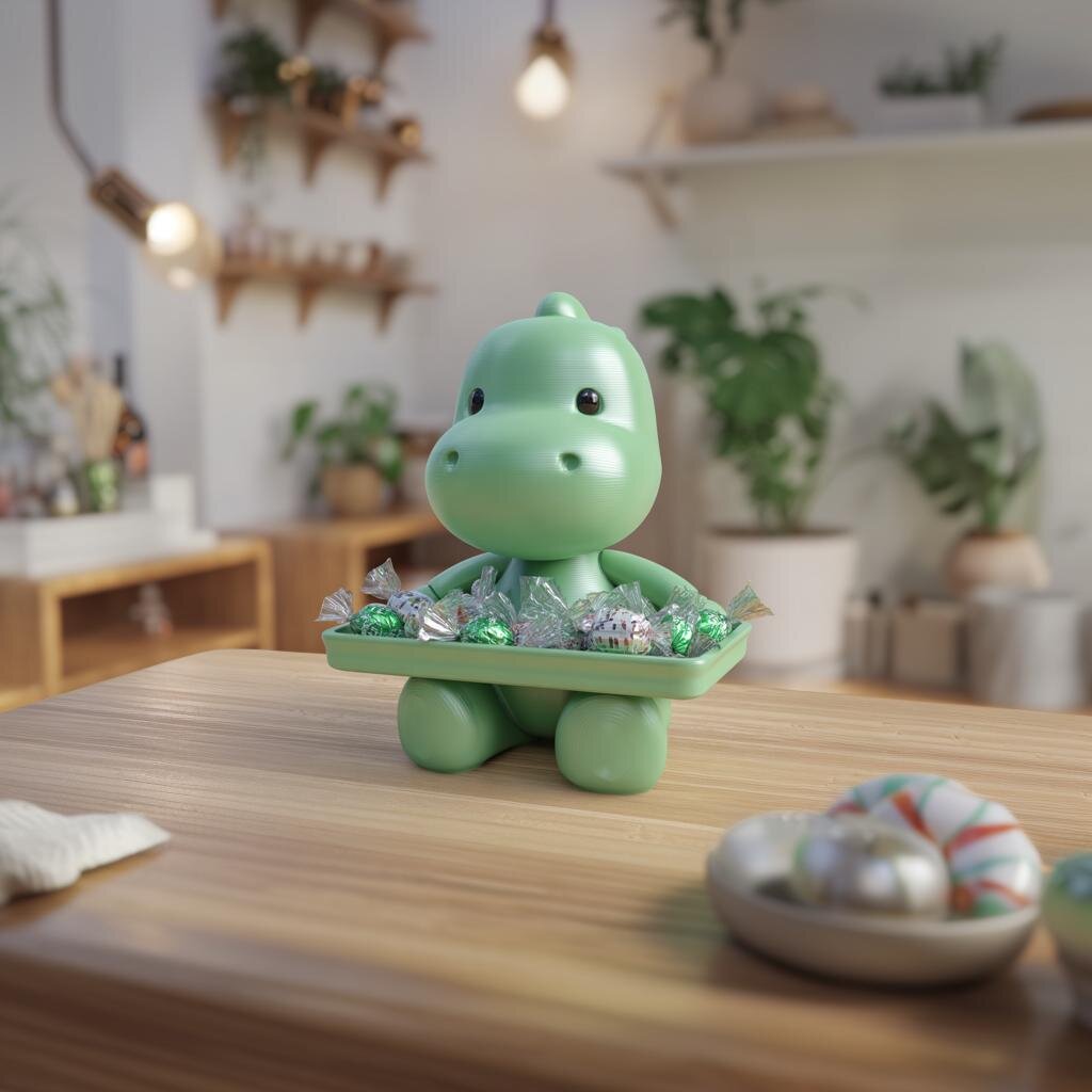 3D-gedruckte Baby-Dinosaurier-Süßigkeitenschale | Figuren-Tablett