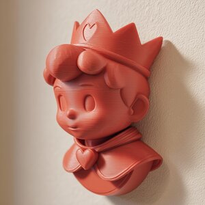 3D-gedruckte niedliche Prinz-Wandkunst